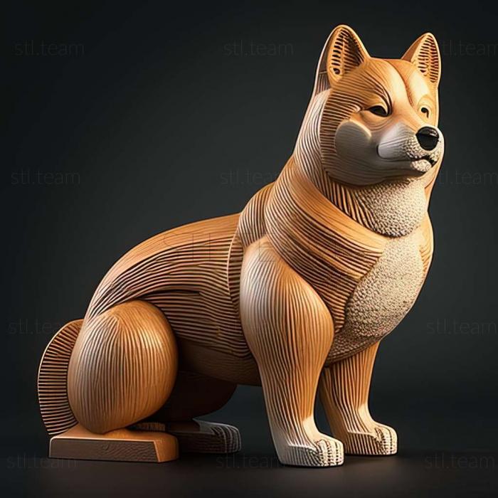 3D модель Акита-ину собака (STL)